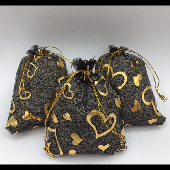 Lilly’s Lavender Other - Lilly’s Lavender 3 Sachets Black Bags Gold Hearts